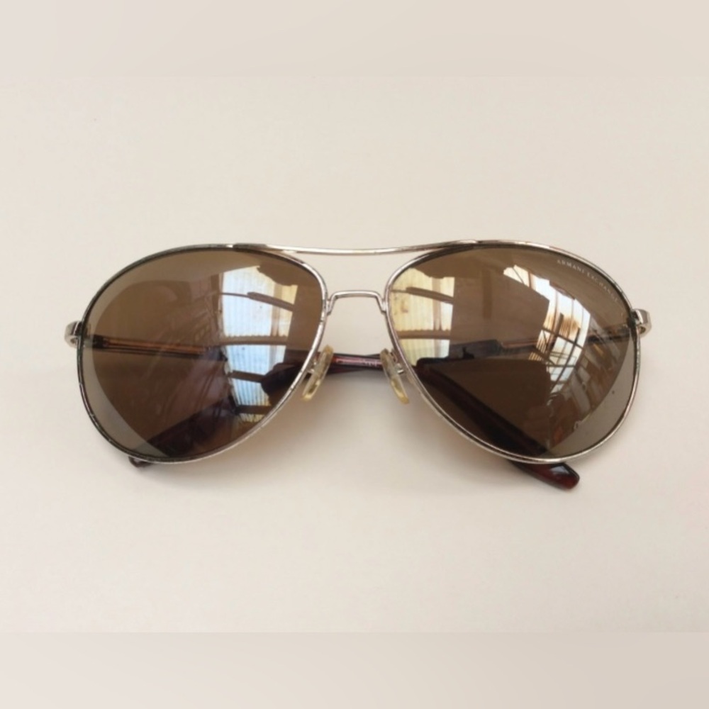 Giorgio Armani Brown Aviator Sunglasses